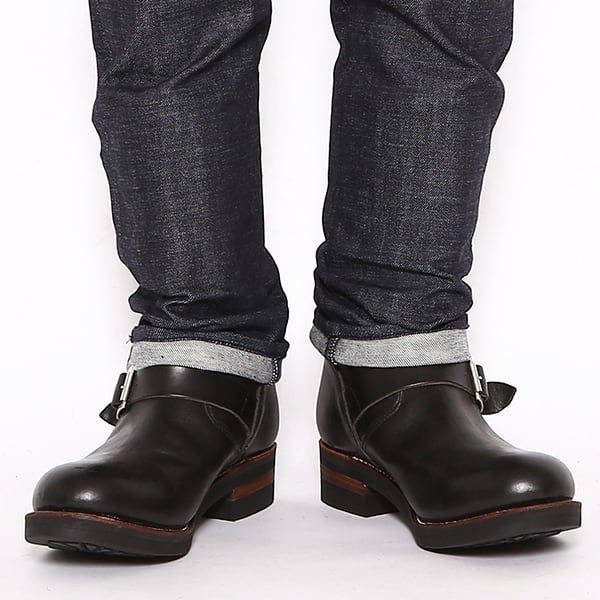REBELS LEATHER ENGINEER BOOTS (BLACK) / RUDE GALLERY BLACK REBEL