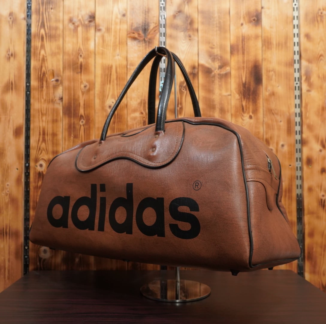 70s80s adidas レザー ボストンバッグ ブラウン アディダス 鞄