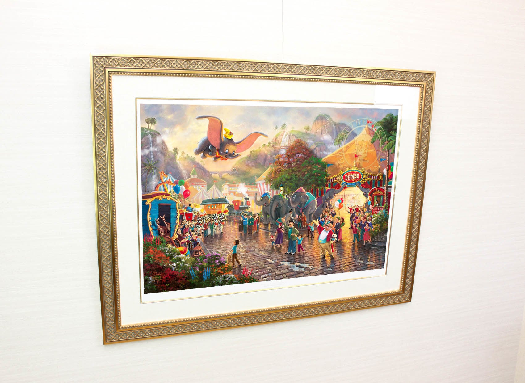 ディズニー絵画「ダンボ」作品証明書 展示用フック付ジークレ