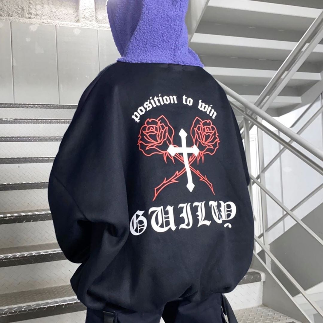 70%OFF】薔薇×十字架ロゴ もこもこMIXパーカー(裏起毛) | VOLCAN&APHRODITE