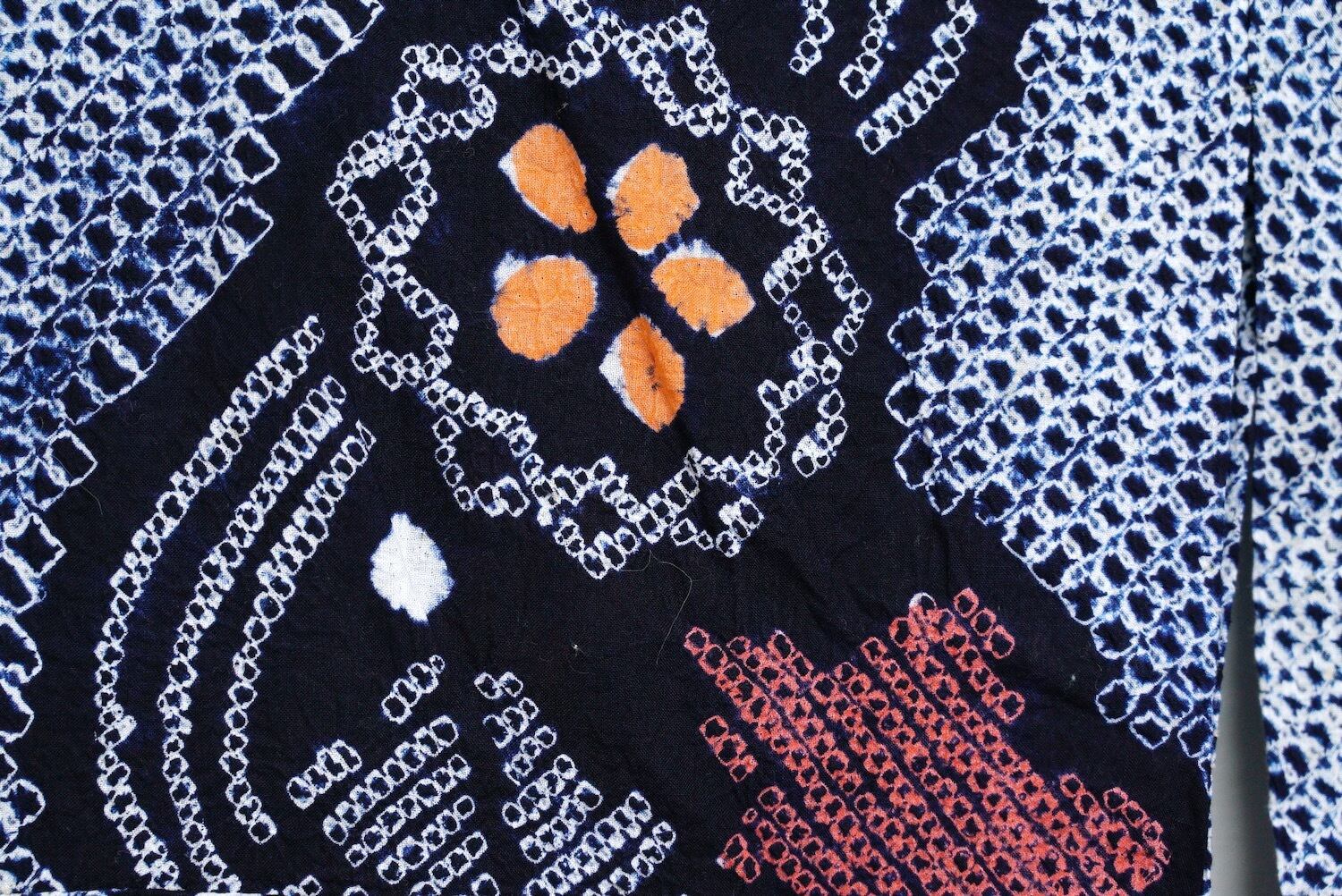 3513R1 有松絞り 浴衣 木綿 昭和レトロ ヴィンテージ 古布 和装 和服