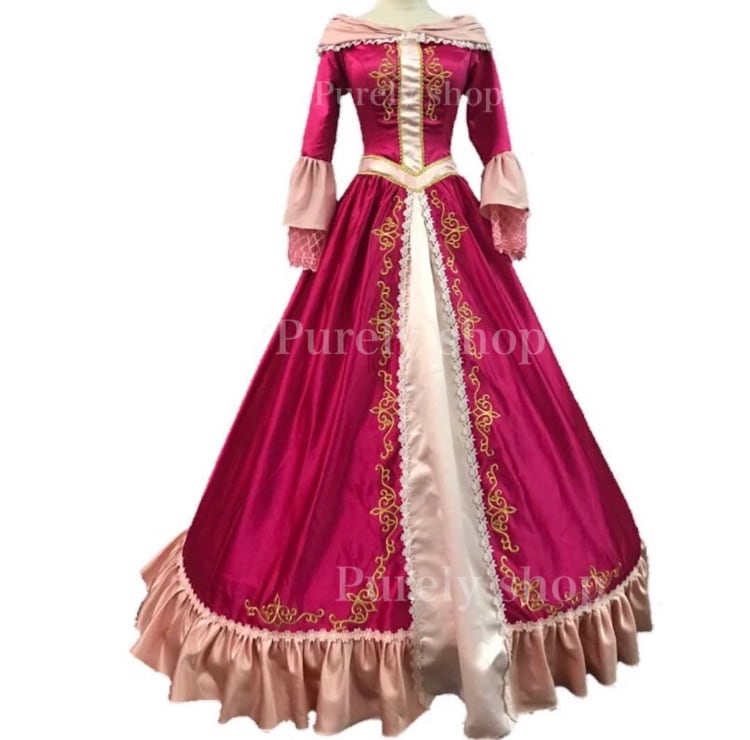 ディズニー 美女と野獣 ベル 愛の芽生え レッドドレス Dハロ コスプレ