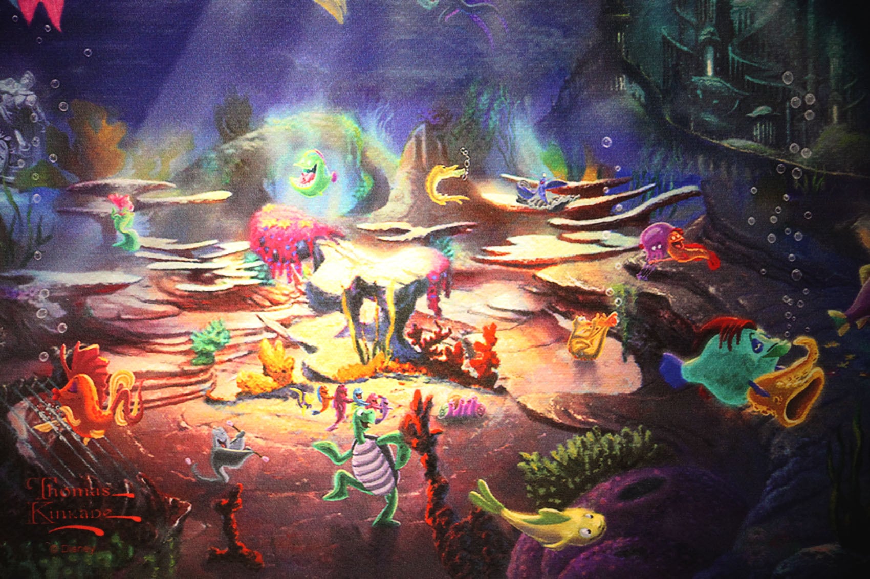 ディズニー絵画 リトル マーメイド 作品証明書 展示用フック付