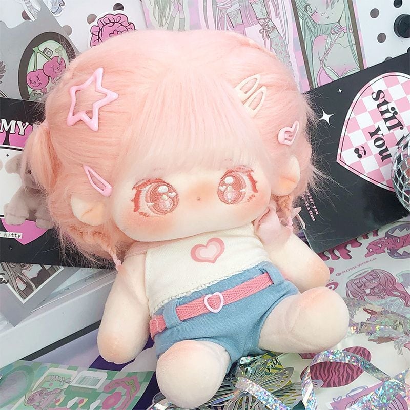 20cm 着せ替えぬいぐるみ 無属性 着せ替え人形 ピンクの髪ピンクの目