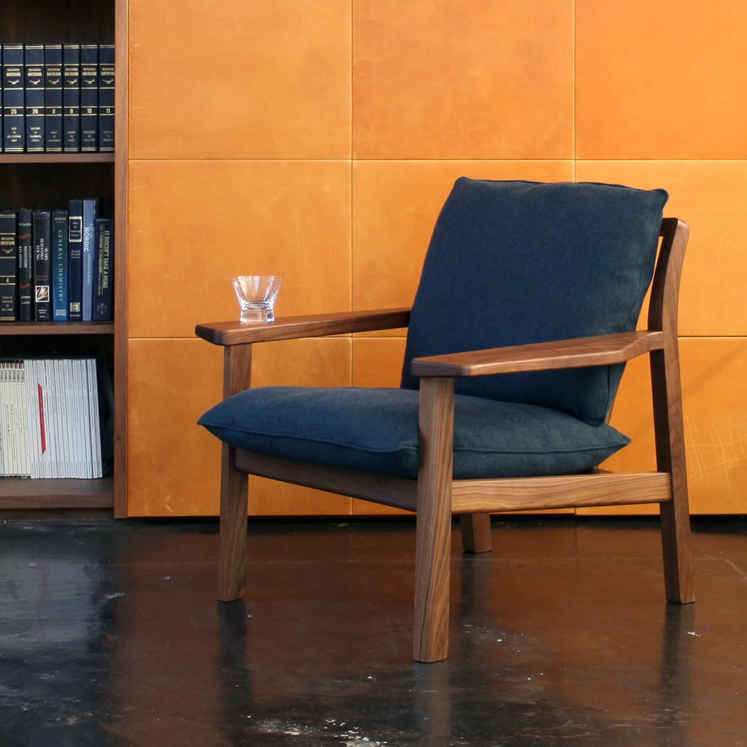 ヴィスキオ ラウンジチェア 1P ウォールナット Cランク［リアル