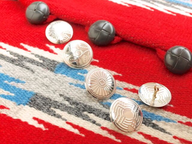 オルテガベスト用 07-0036 ニッケル・コンチョボタン・セット（4個一組