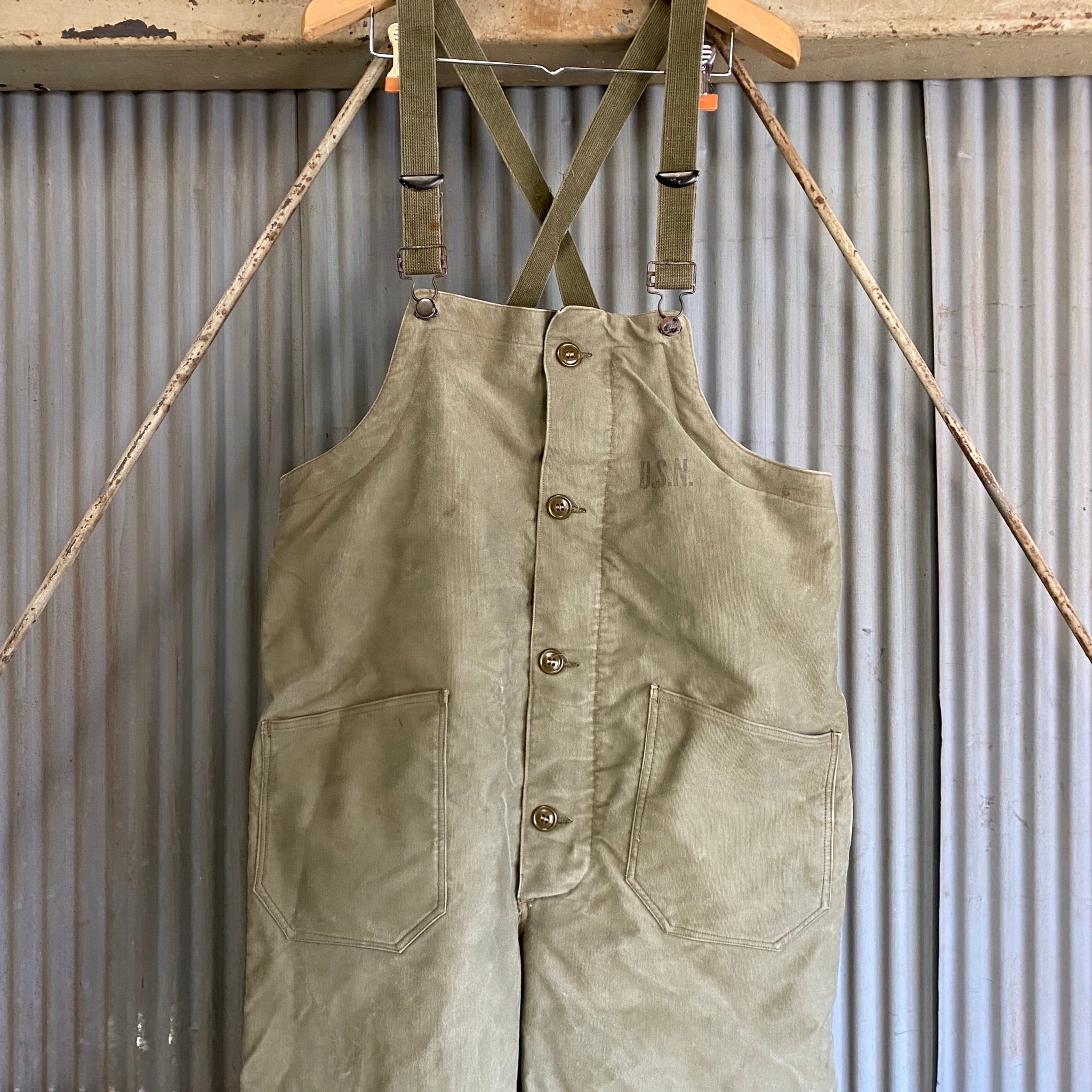 40年代 ビンテージ 米軍実品 U.S.NAVY USN N-1 デッキパンツ