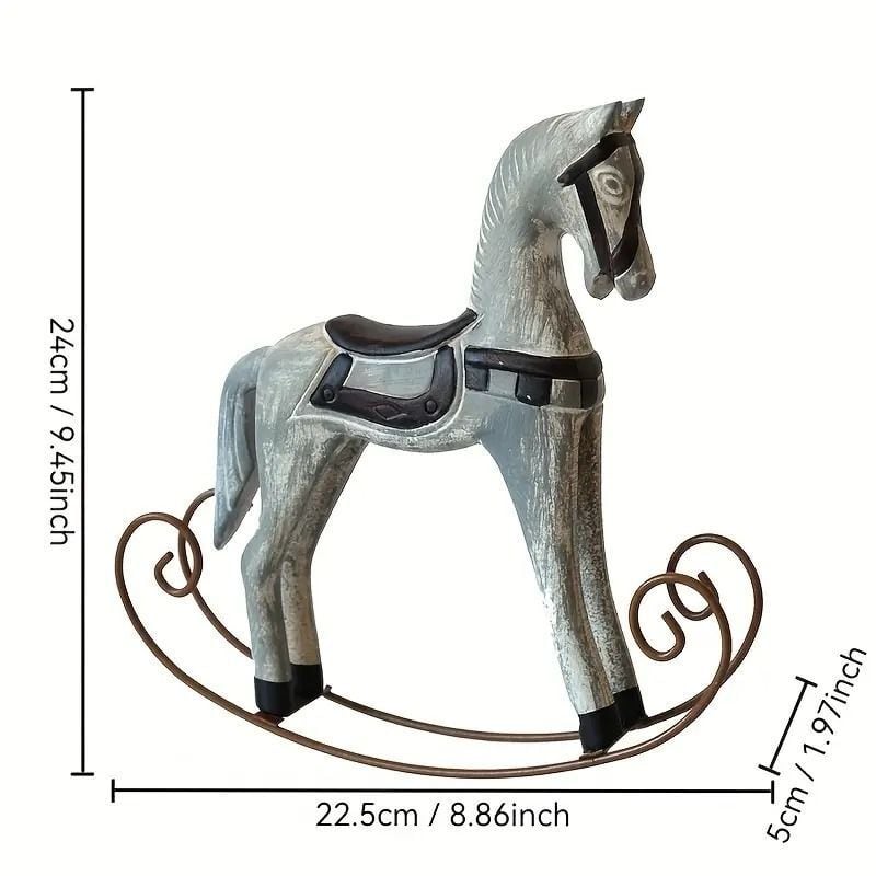 木馬オブジェ 木製 ロッキングホース 置物 馬 アンティーク
