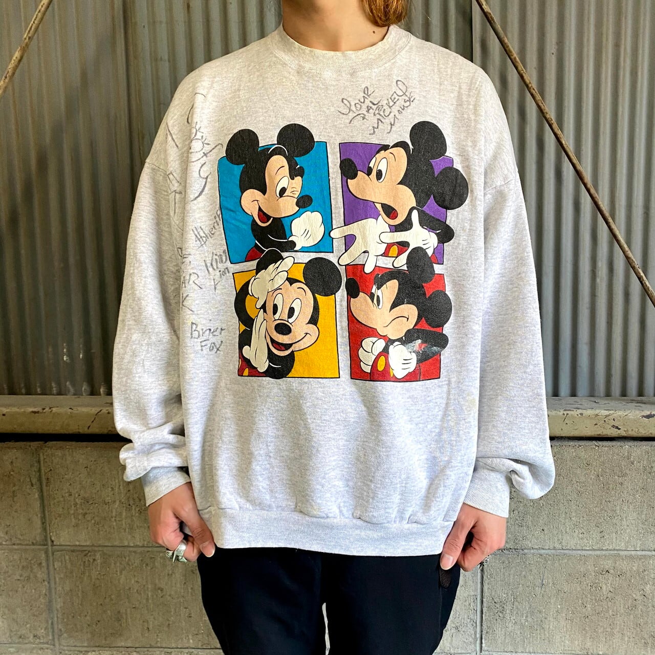 90年代 USA製 ディズニー ミッキーマウス キャラクタープリント