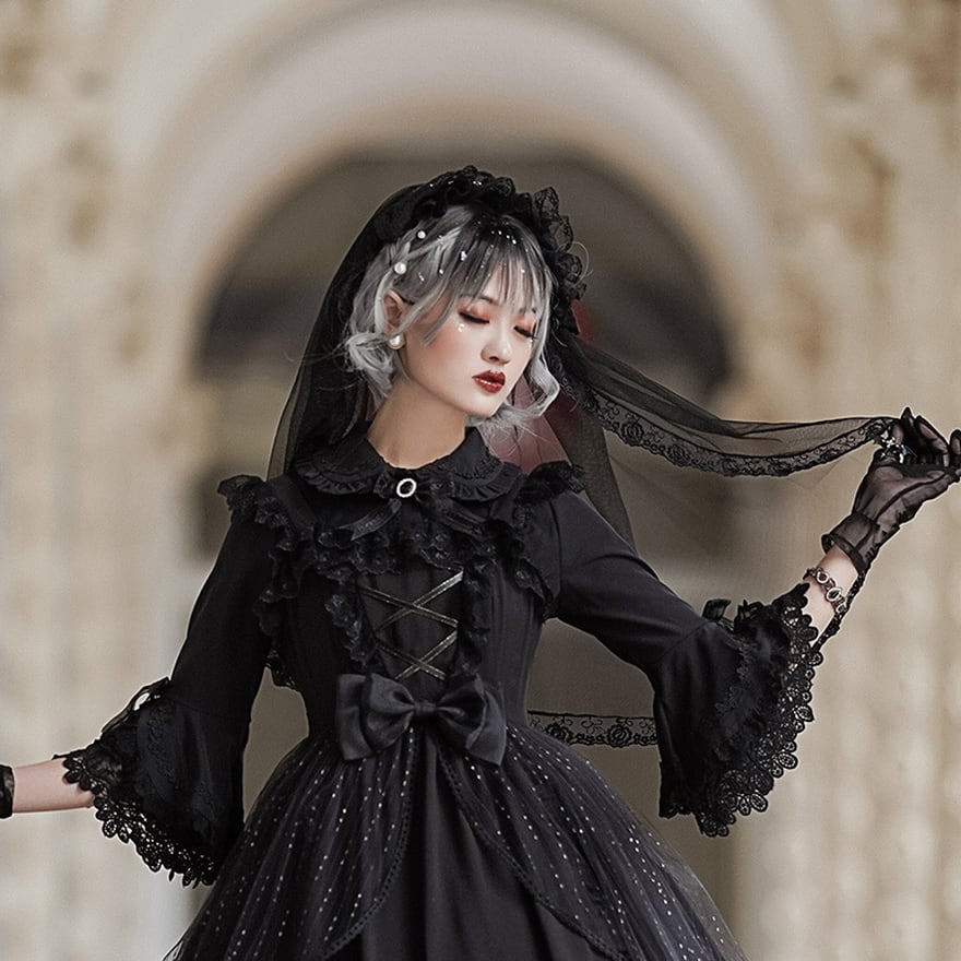 ロリータ 甘ロリ ゴスロリ ヘッドドレス レース ベール かわいい ゆめ