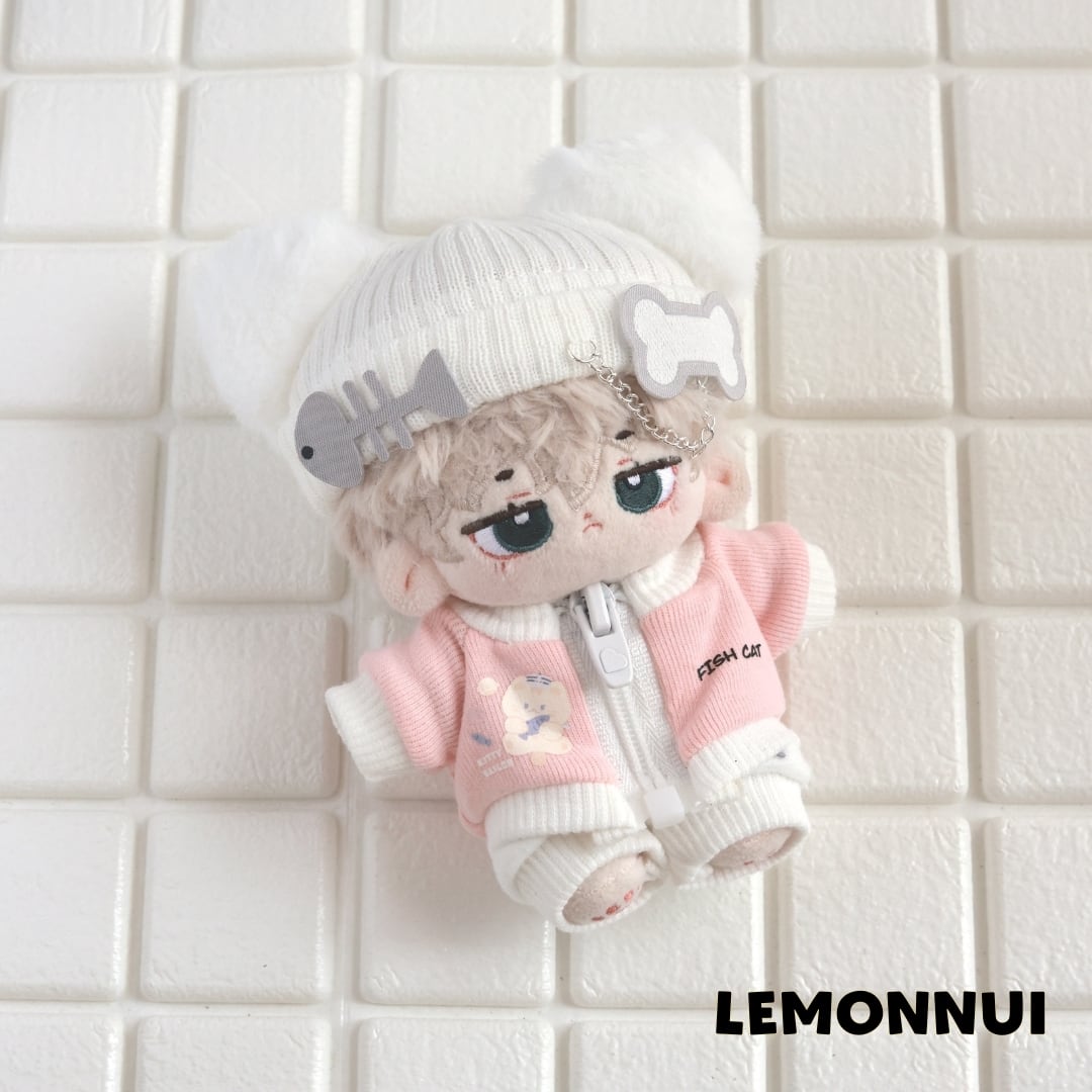 10cm ぬいぐるみ服 着せ替え 帽子付き ジャージ ぬい活 ピンク ぬい活