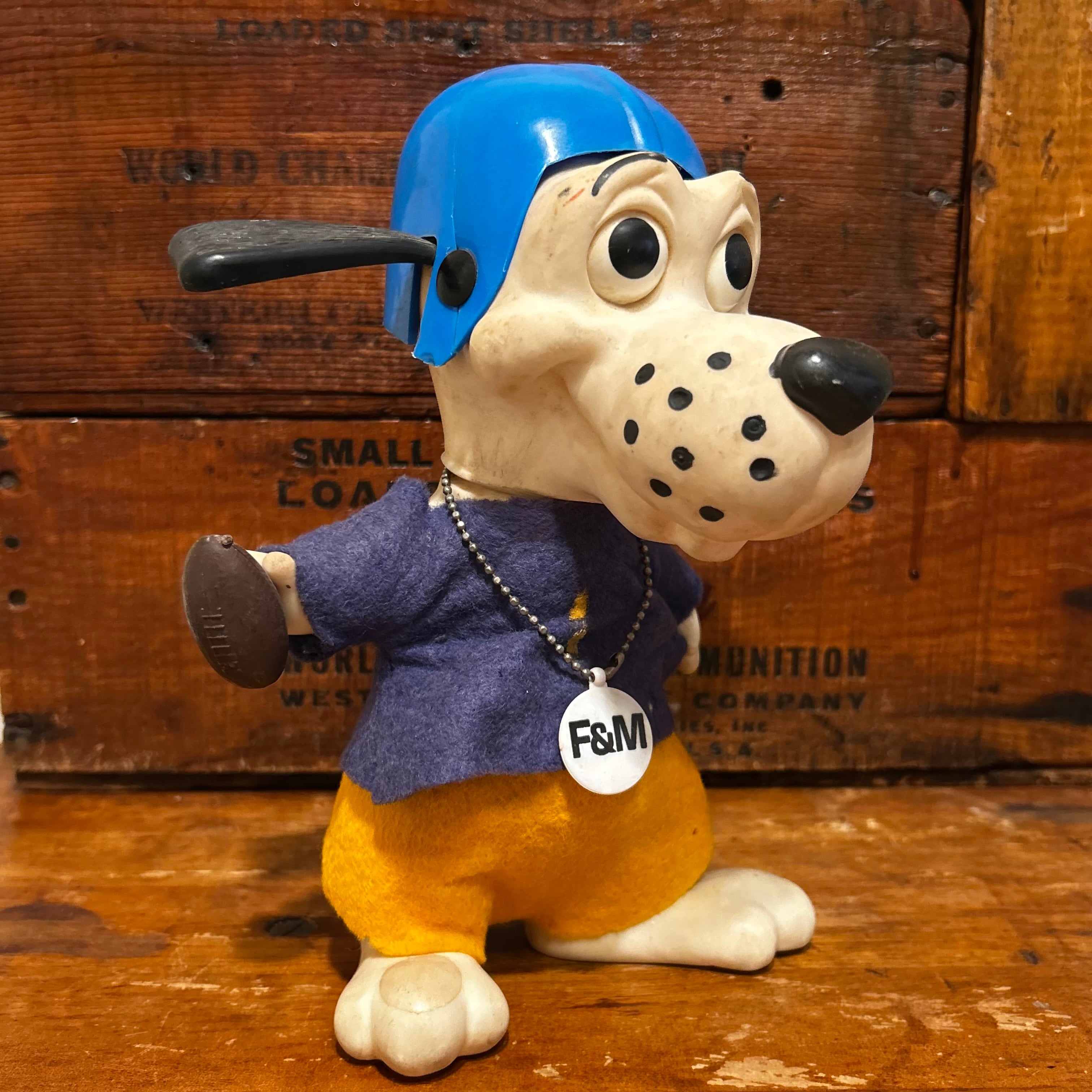 ロイデスドッグ・ノベルティバンク フットボール ドッグ ソフビ 貯金箱