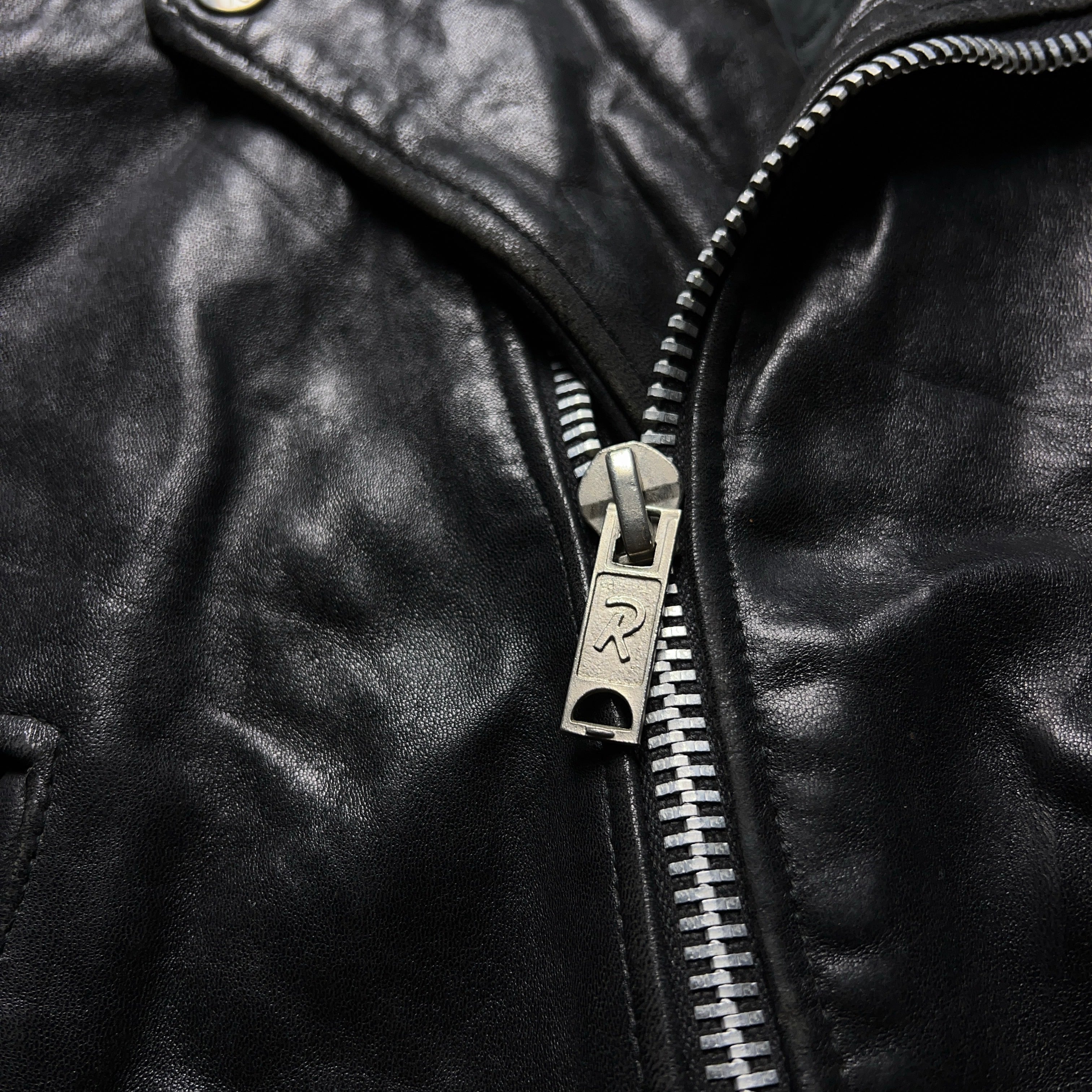 Lamb Leather Double Riders Jacket Black シープスキン ラムレザー