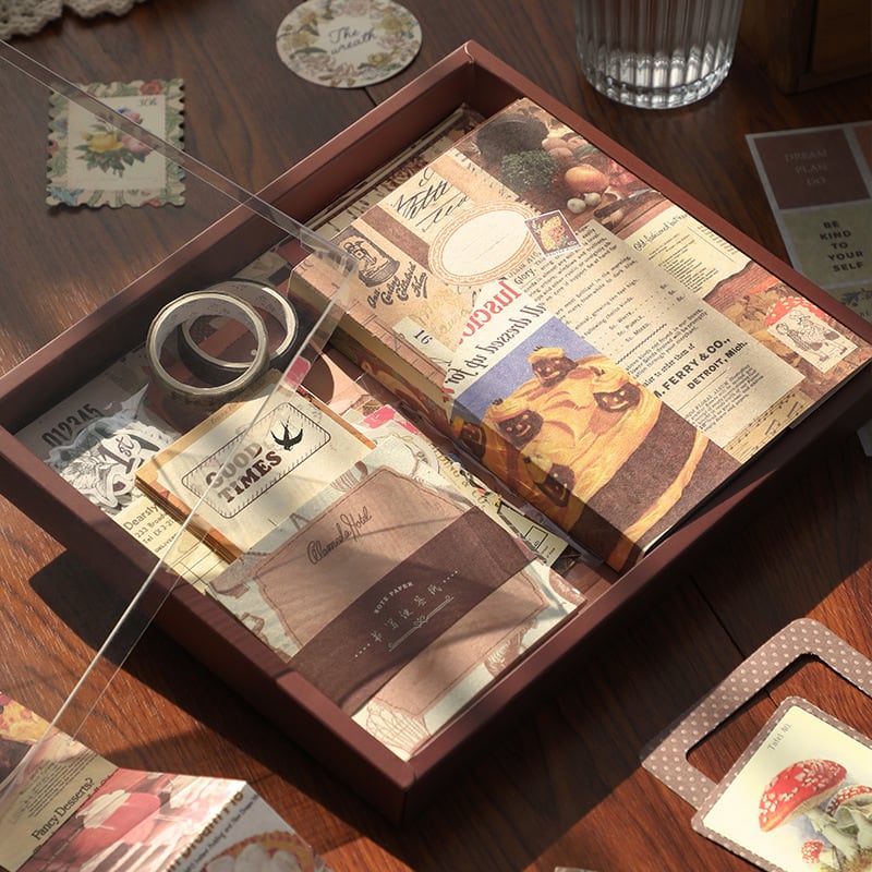 再入荷】コラージュ素材セット ギフトボックス ノート メモ 素材紙