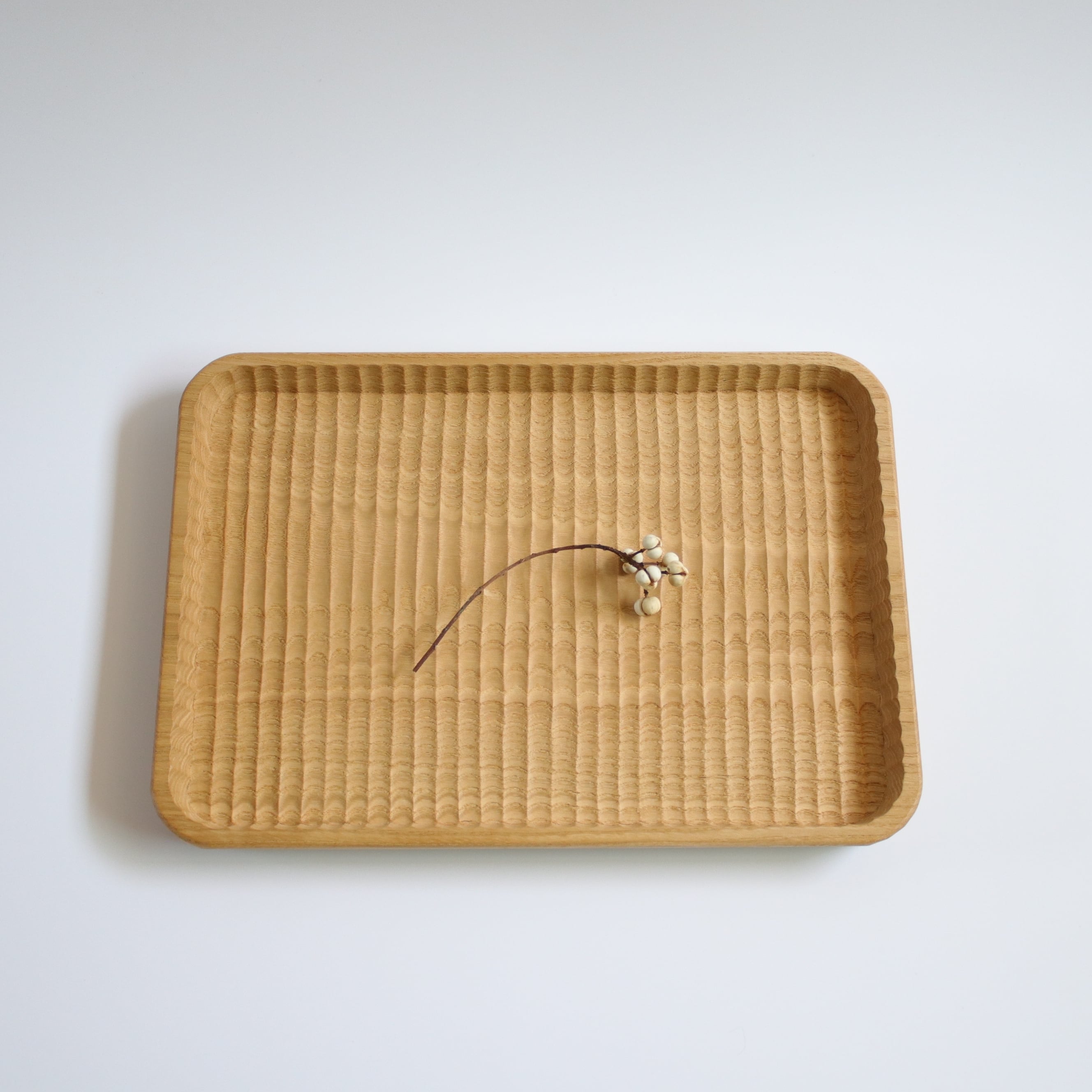 我谷盆 小 330mm × 240mm わがたぼん クリのお盆 生成り | 木工