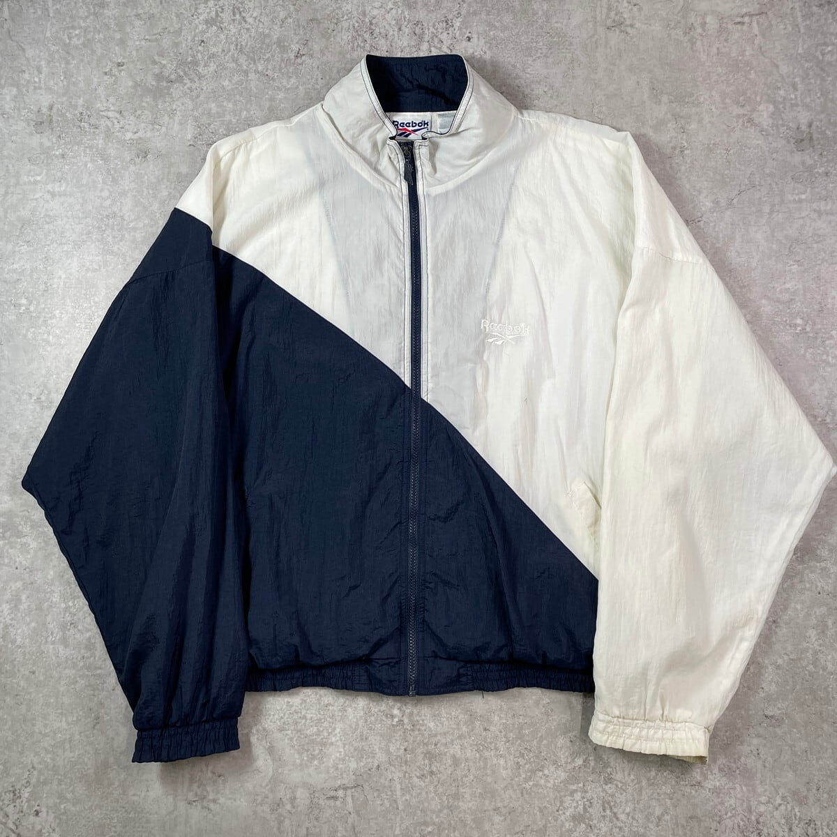 90年代 Reebok リーボック ナイロンジャケット ロゴ刺繍 メンズXL相当