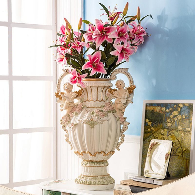 花瓶 持ち手付き ヨーロッパ 西欧 ゴージャス インテリア 大きい