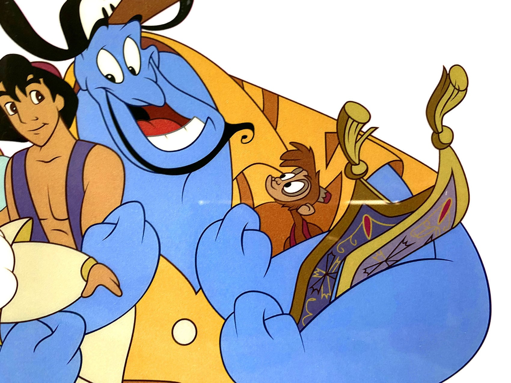 ディズニー セル画「アラジン キャスト」額縁2種選択可 展示用フック付