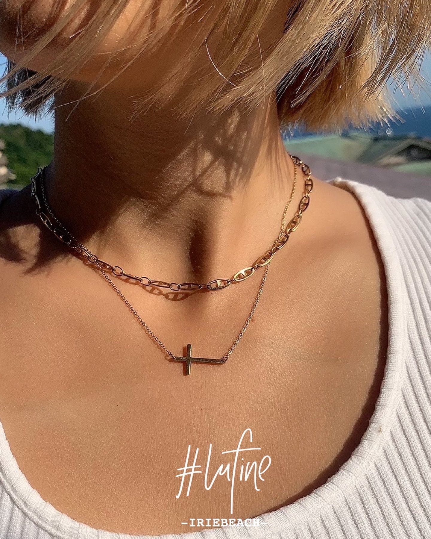 lufine】side cross necklace | IRIEBEACH