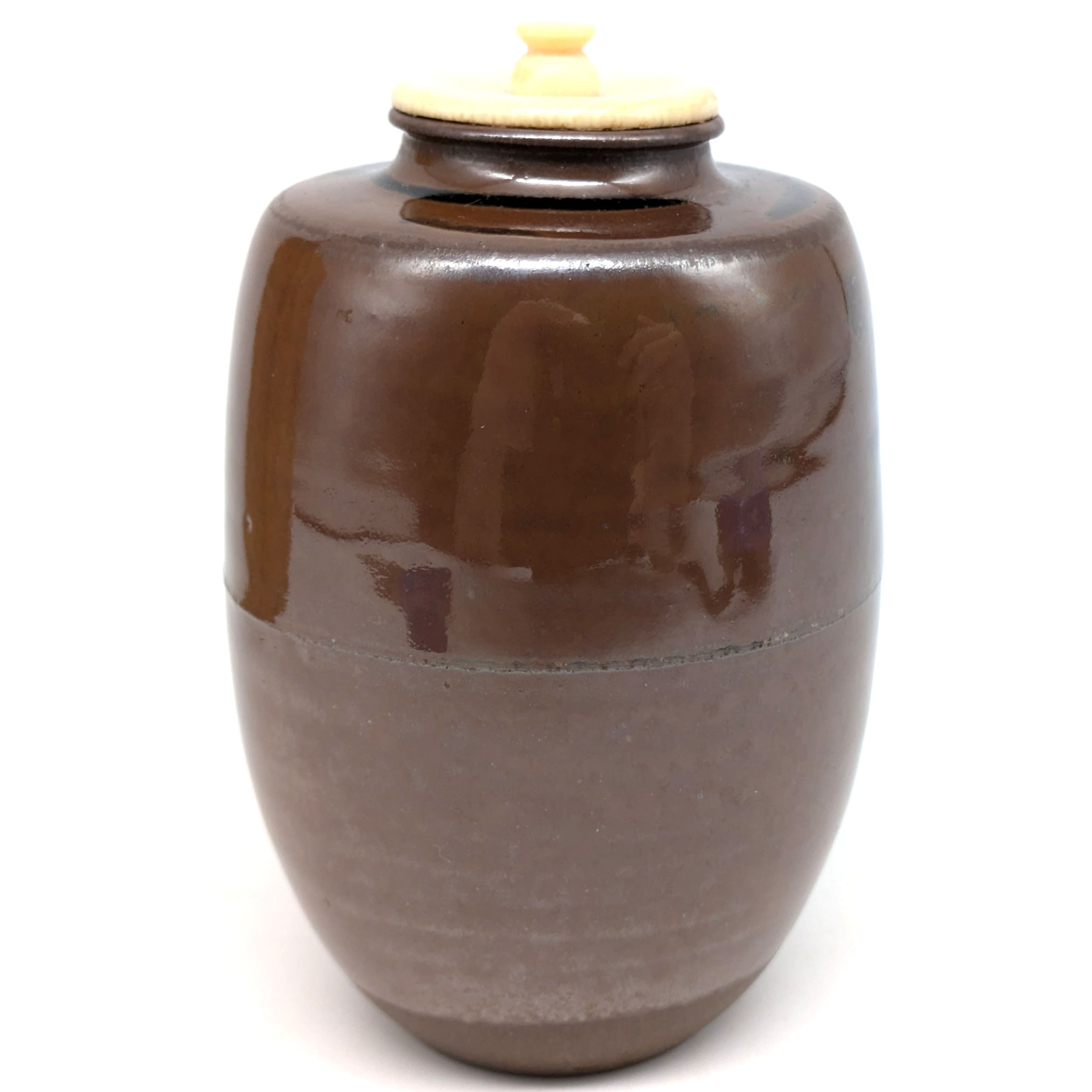 高取焼・高取喜恵・茶入・茶入れ・嵯峨桐仕覆・茶道具・No.240721-39