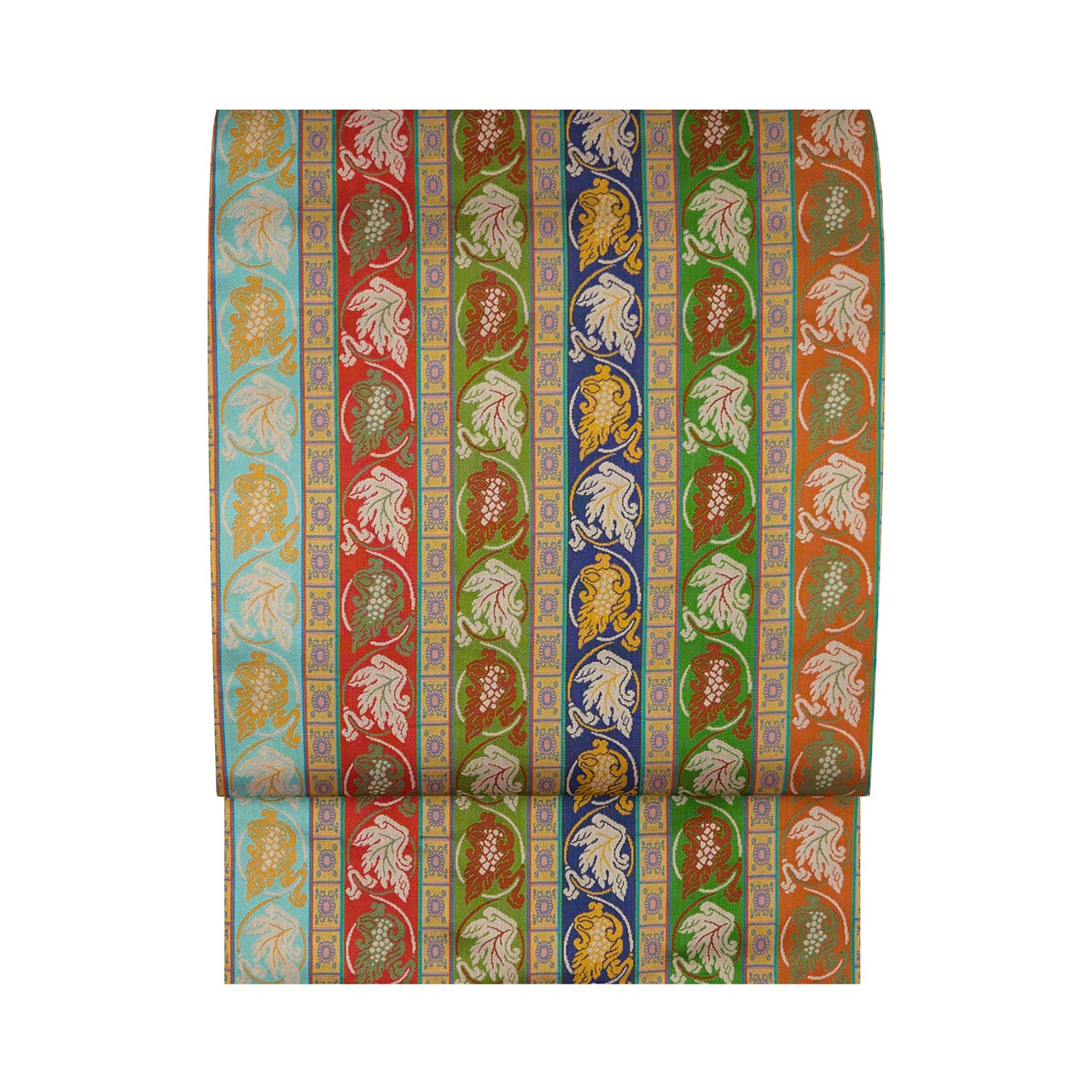 龍村美術織物 「薬師寺葡萄唐草蓮華文錦」 全通 光波仕立て開名古屋帯