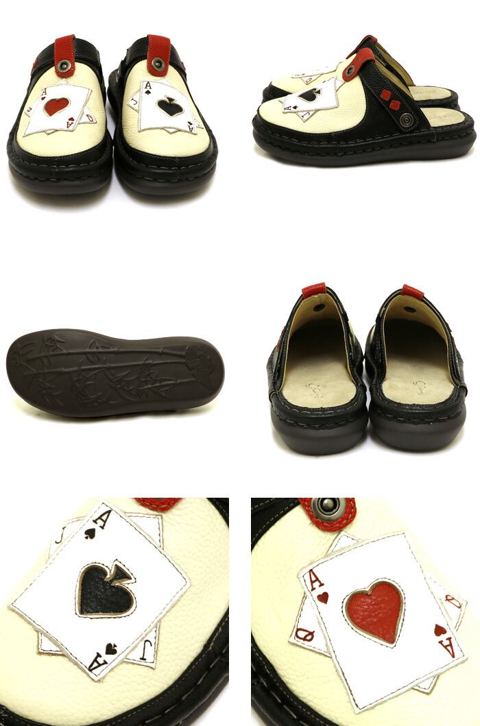 TME337-1【ﾒﾝｽﾞ】Estacion～エスタシオン～・トランプ柄モチーフ本革