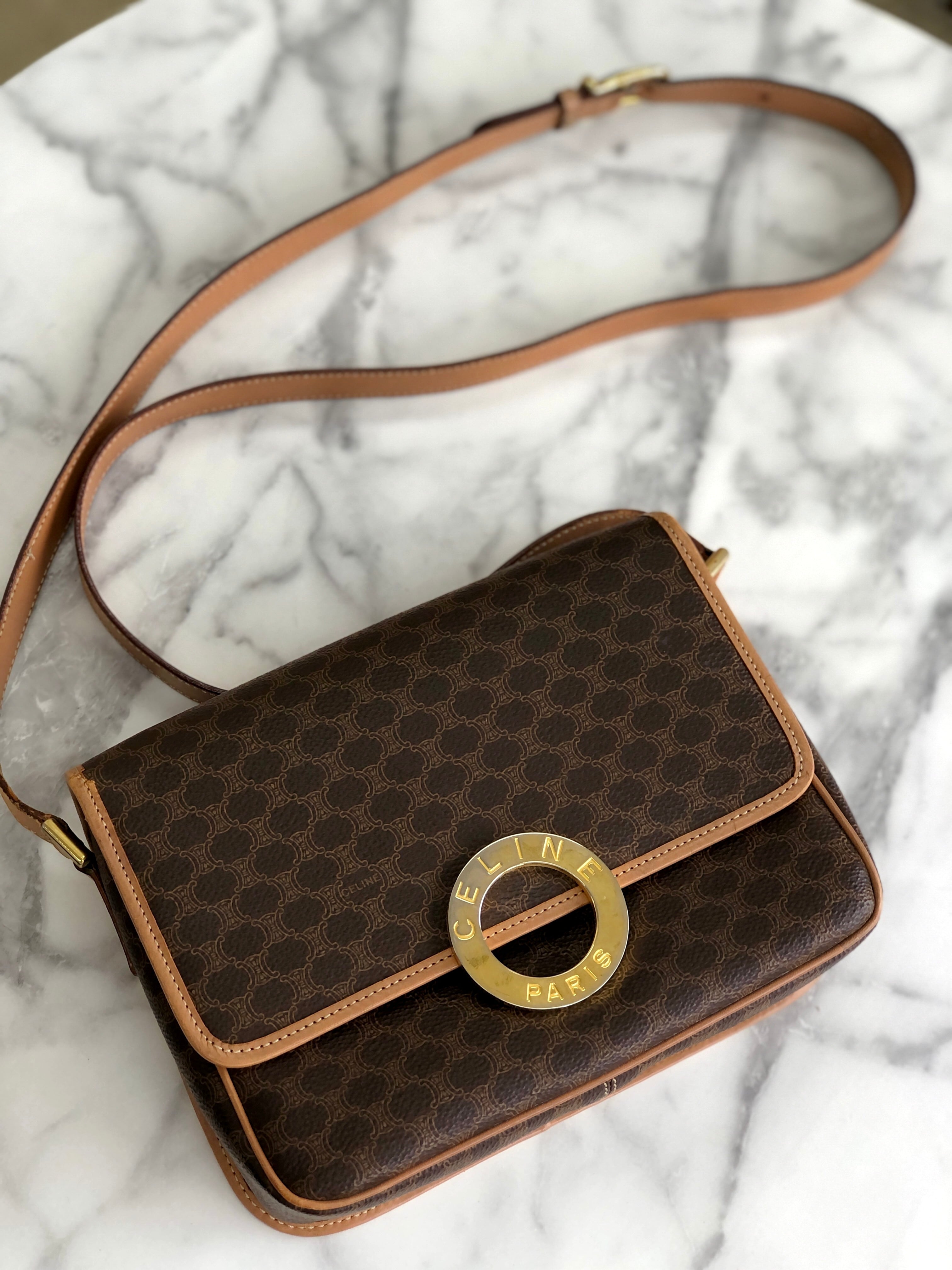 CELINE セリーヌ マカダム サークルロゴ クロスボディ ショルダー