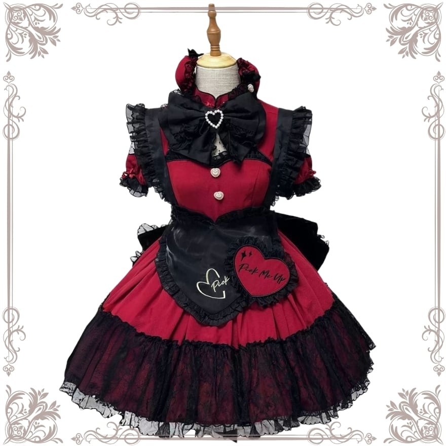 チャイナ風 メイドワンピ 5点セット 服 天使界隈 水色ロリータ｜天使と