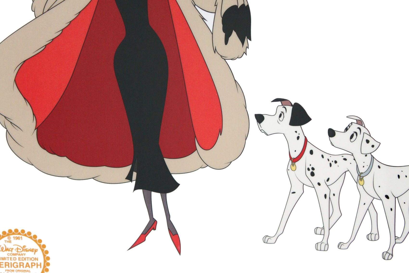 ディズニー セル画「101匹わんちゃん/クルエラ ド ヴィル」額縁2種選択