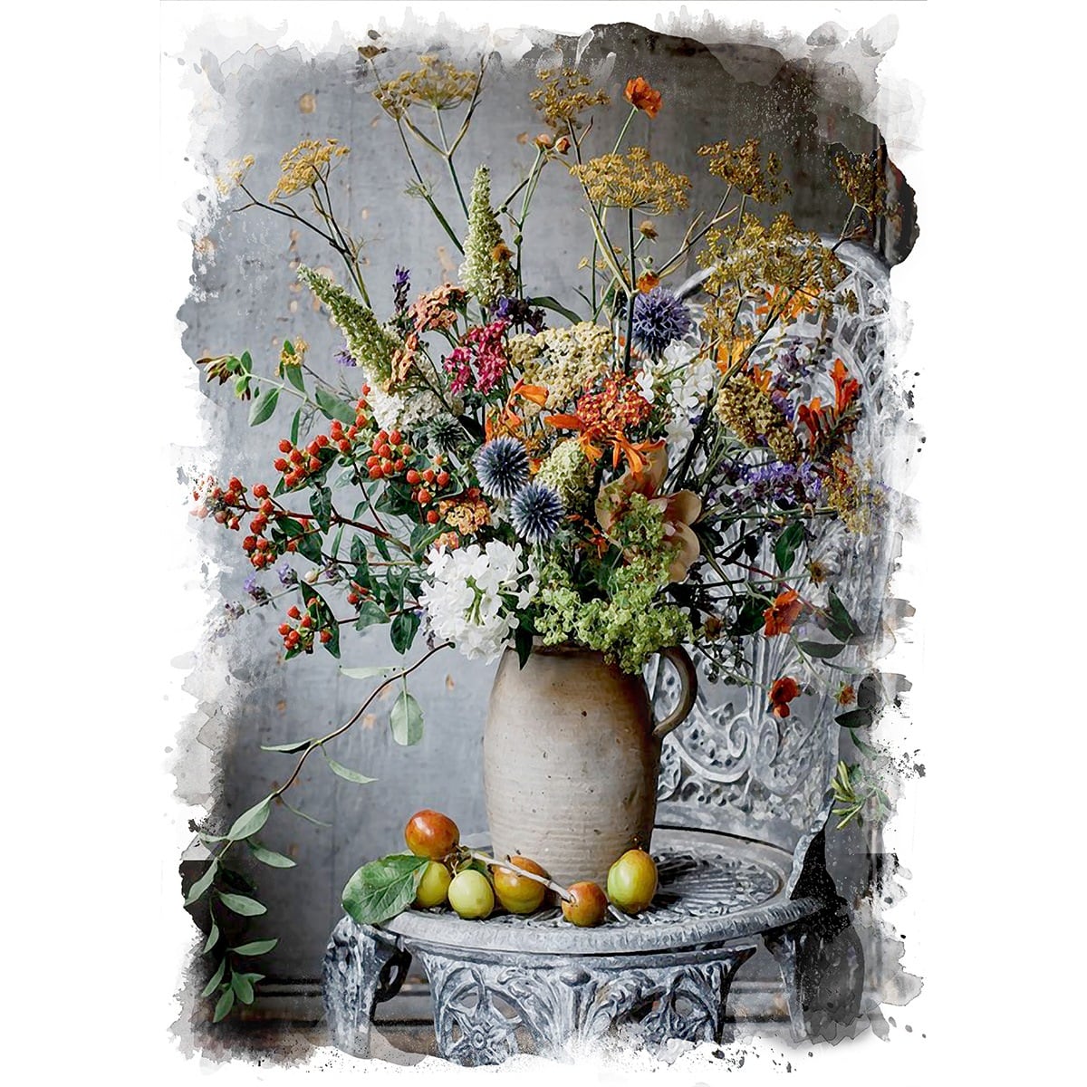 油絵 菅家令子 絵 絵画 インテリア 額付(黒) F4-091616 花 油絵 菅家