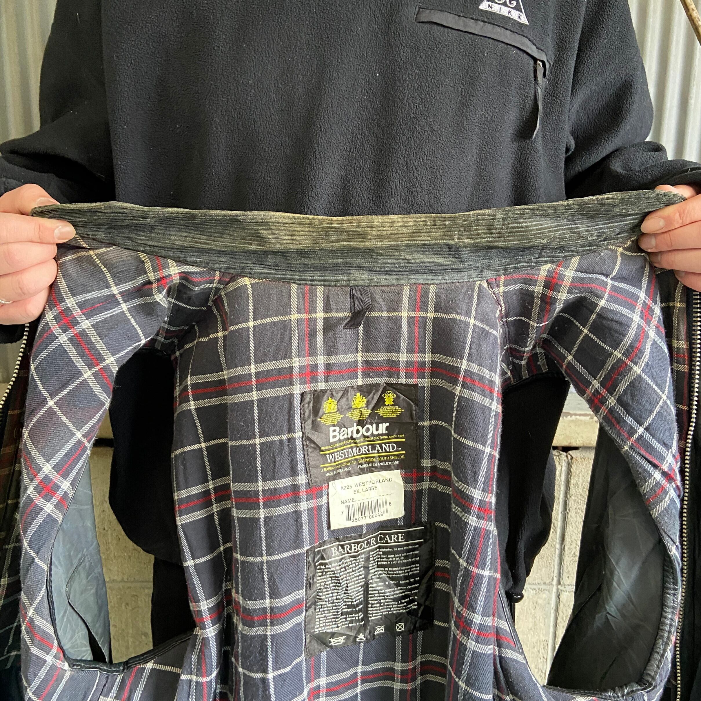 英国製 95年製 3ワラント バブアー WESTMORLAND オイルドベスト メンズ