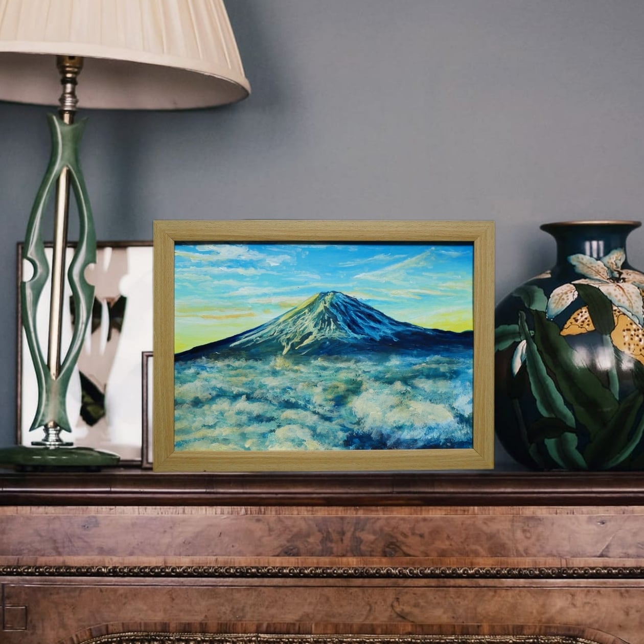 油絵 油彩 油彩画 絵 絵画【朝の富士山】 | HIROSHI1990
