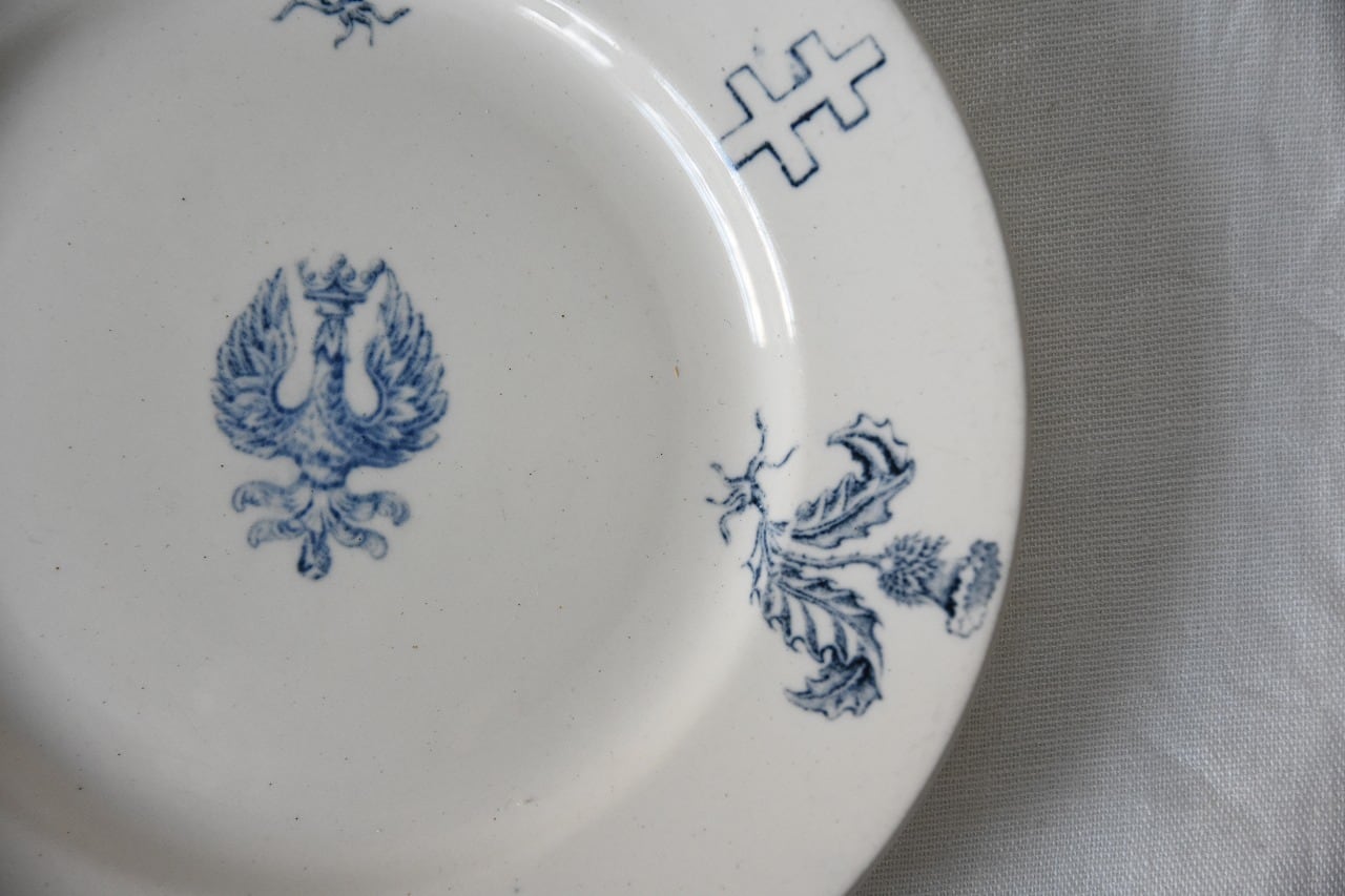 Lunéville / リュネヴィル / ディナープレート ロレーヌ十字 あざみ