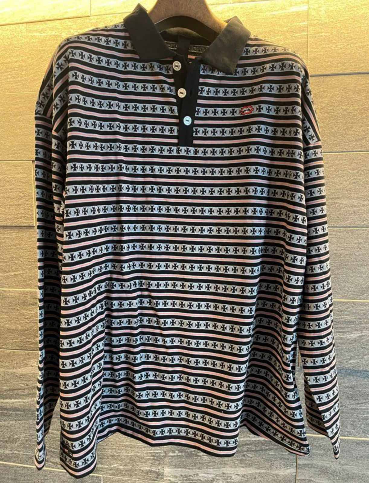 CHROME HEARTS クロムハーツ マティボーイ ボーダー ポロシャツ ロンT