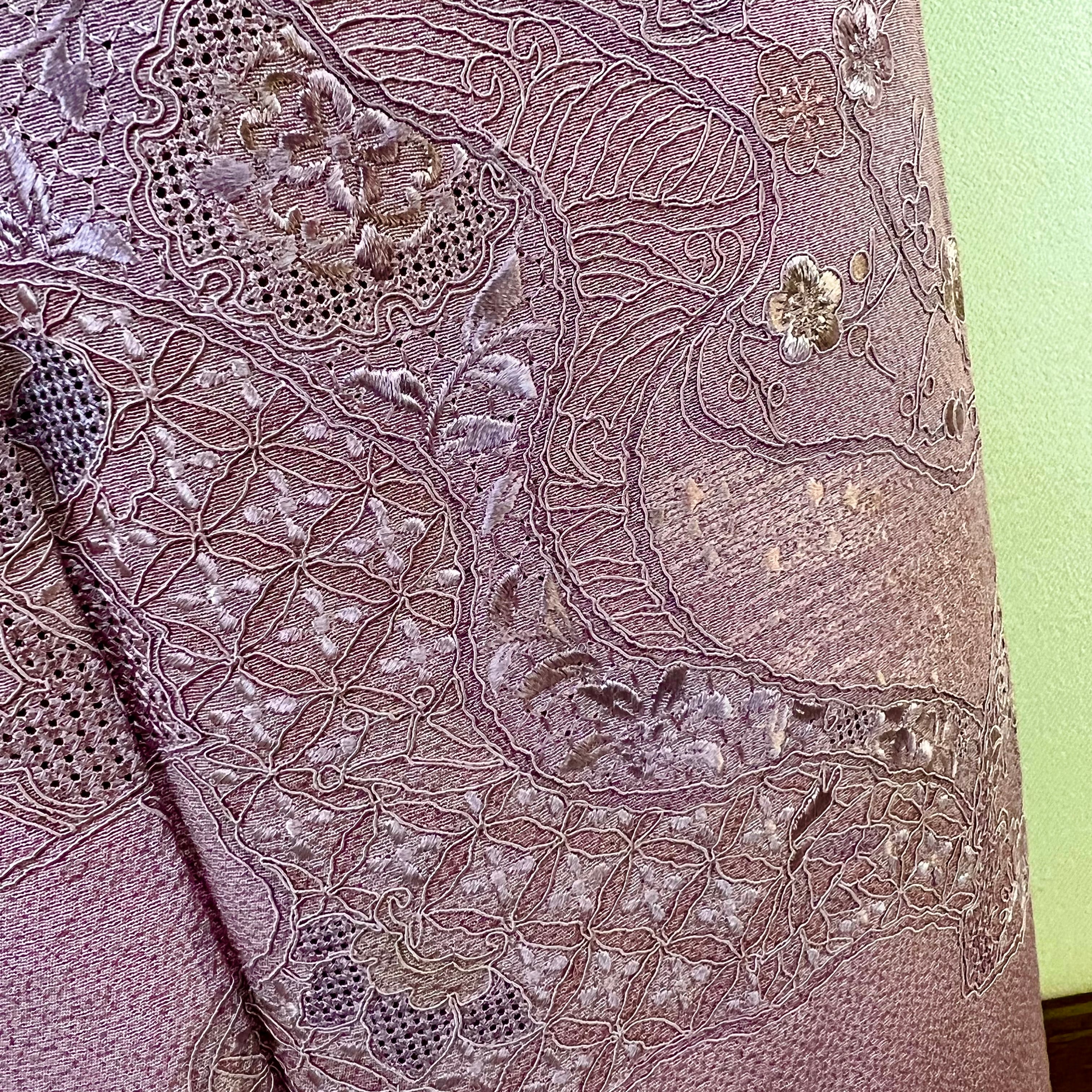 未使用品【スワトウ刺繍】総刺繍 訪問着 正絹 袷 しつけ付s468 | 着物