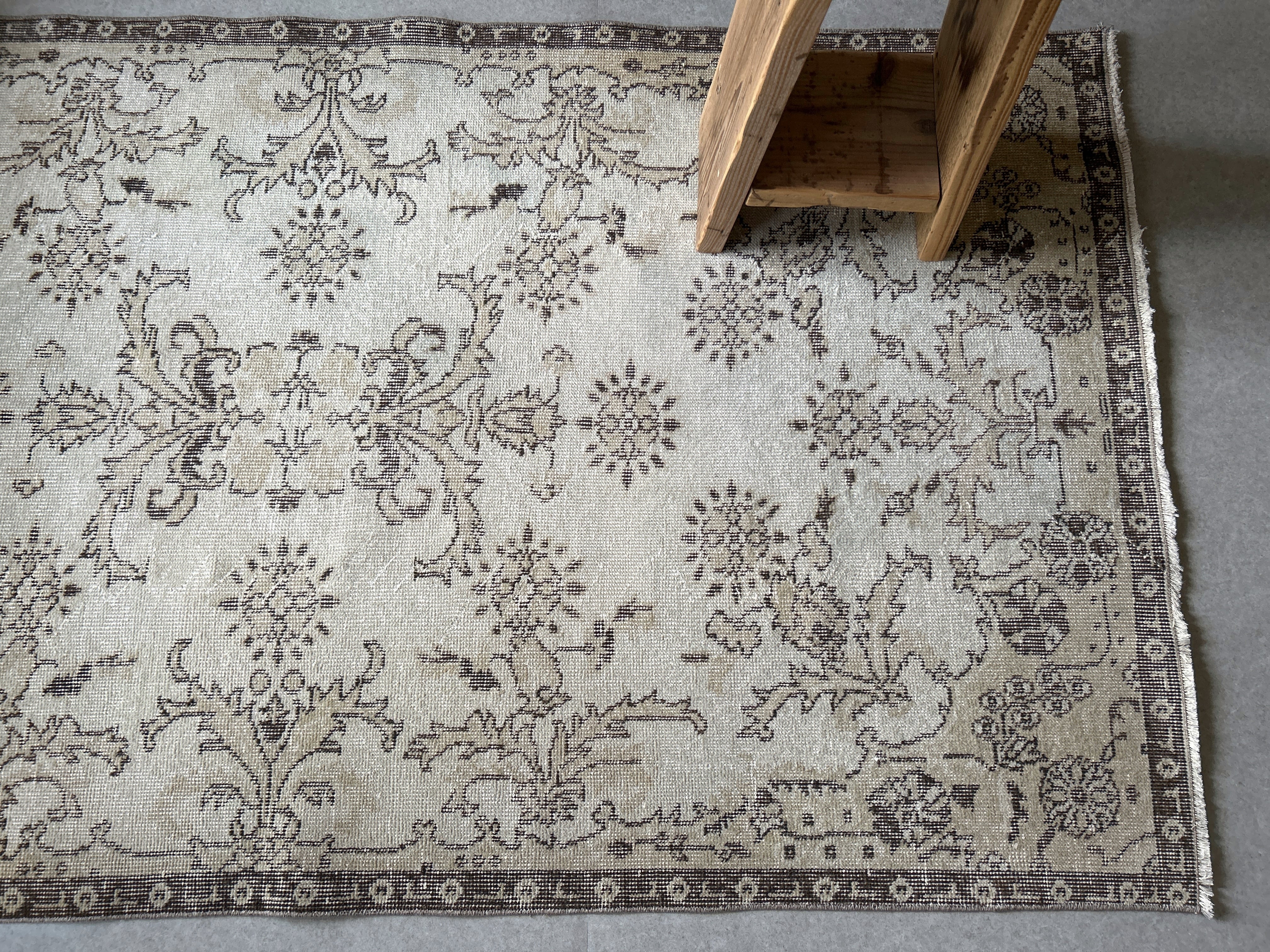 Vintage rug beige 211×119/ヴィンテージラグ トルコラグ 27250503