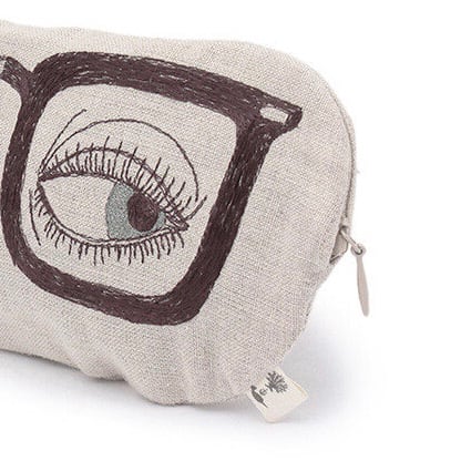 CORAL&TUSK [Glasses Pouch] メガネモチーフ 刺繍 ポーチ(コーラル