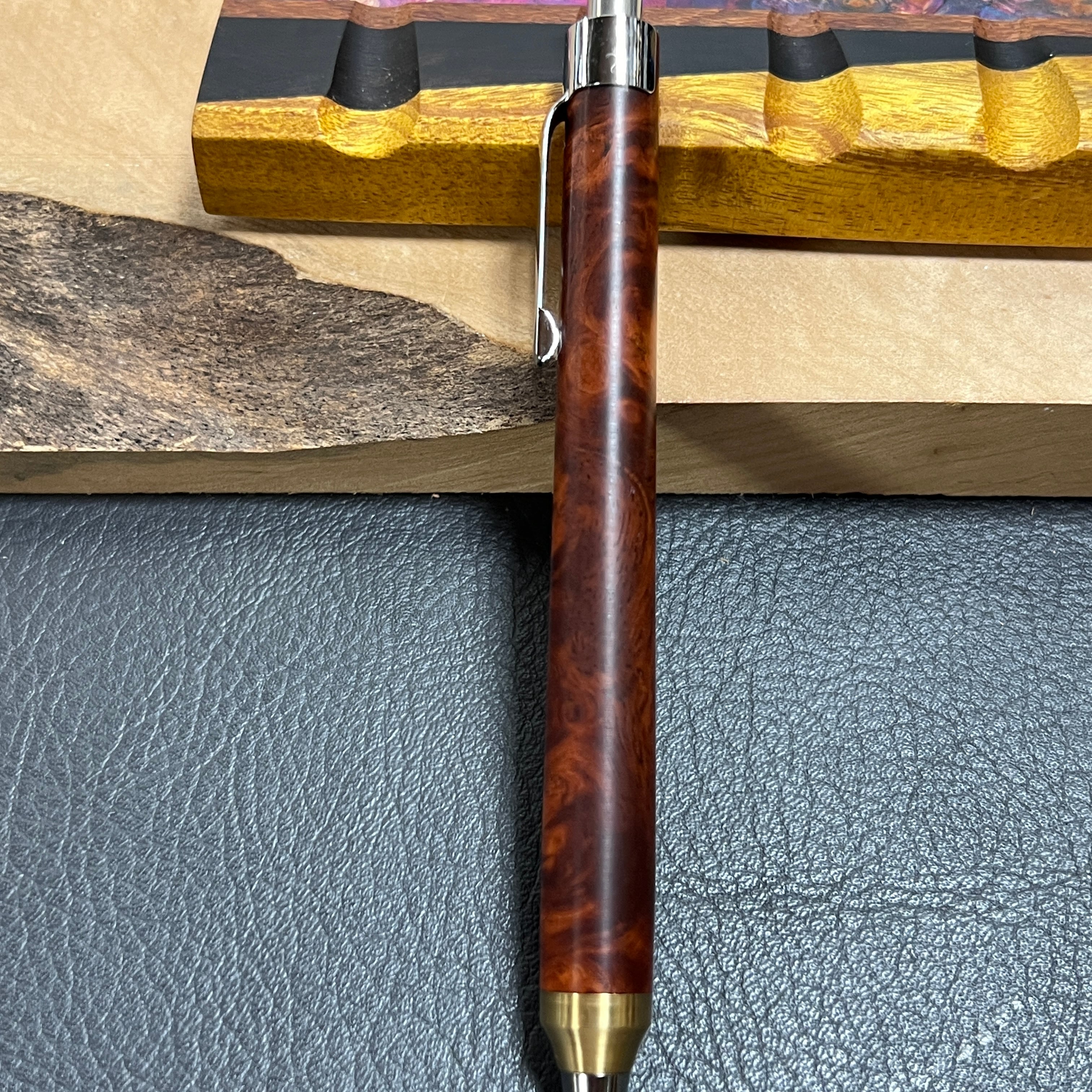 115花梨瘤 木製シャーペン 強低重心ダブルR 真鍮 26花梨瘤濃色 木製