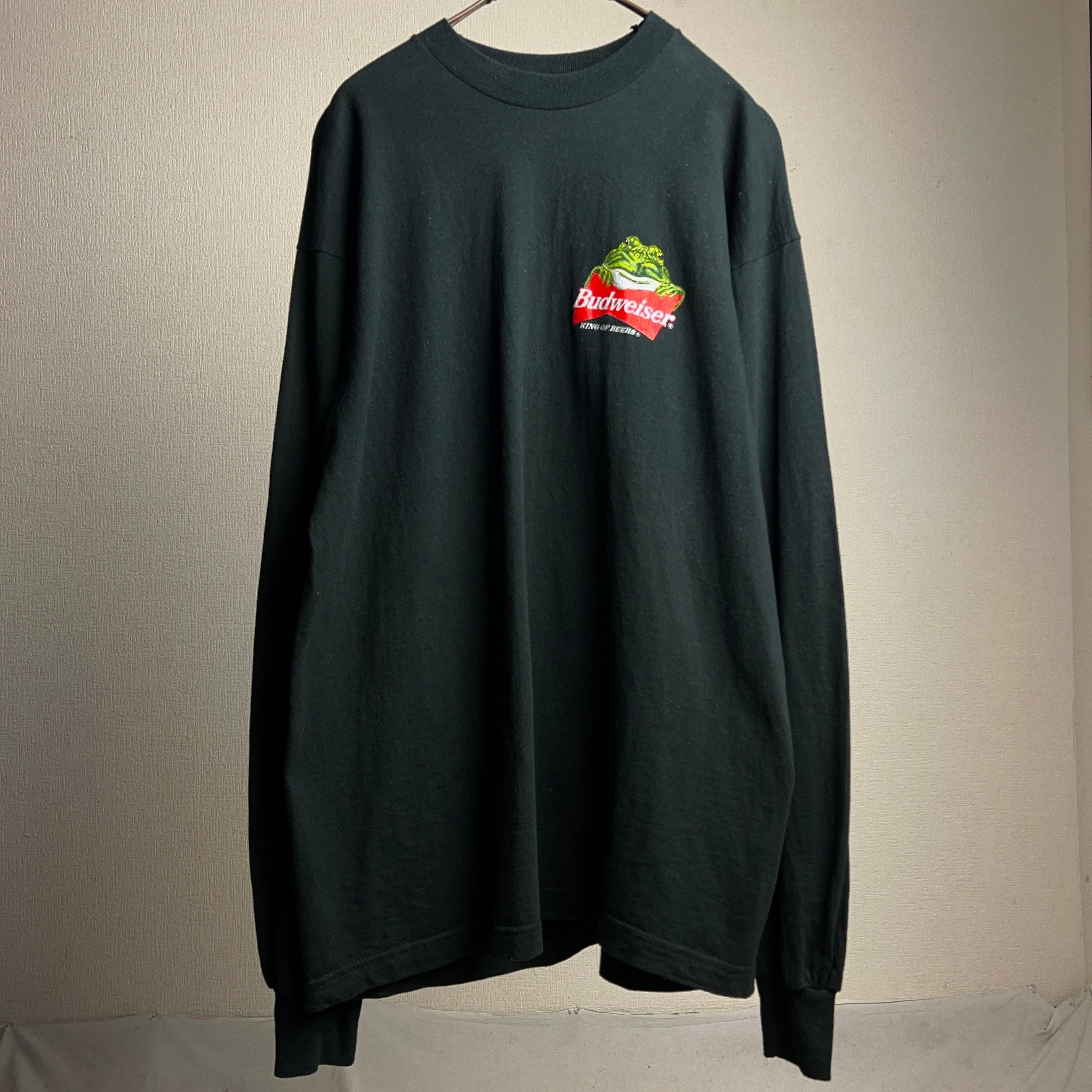 90's Budweiser Beer L/S T-shirt Black SIZE XL 90年代 バドワイザー
