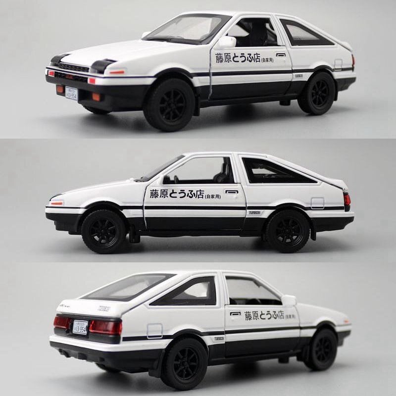 1/32 トヨタ AE86 トレノ 頭文字D 藤原とうふ店 白 ホワイト ミニカー