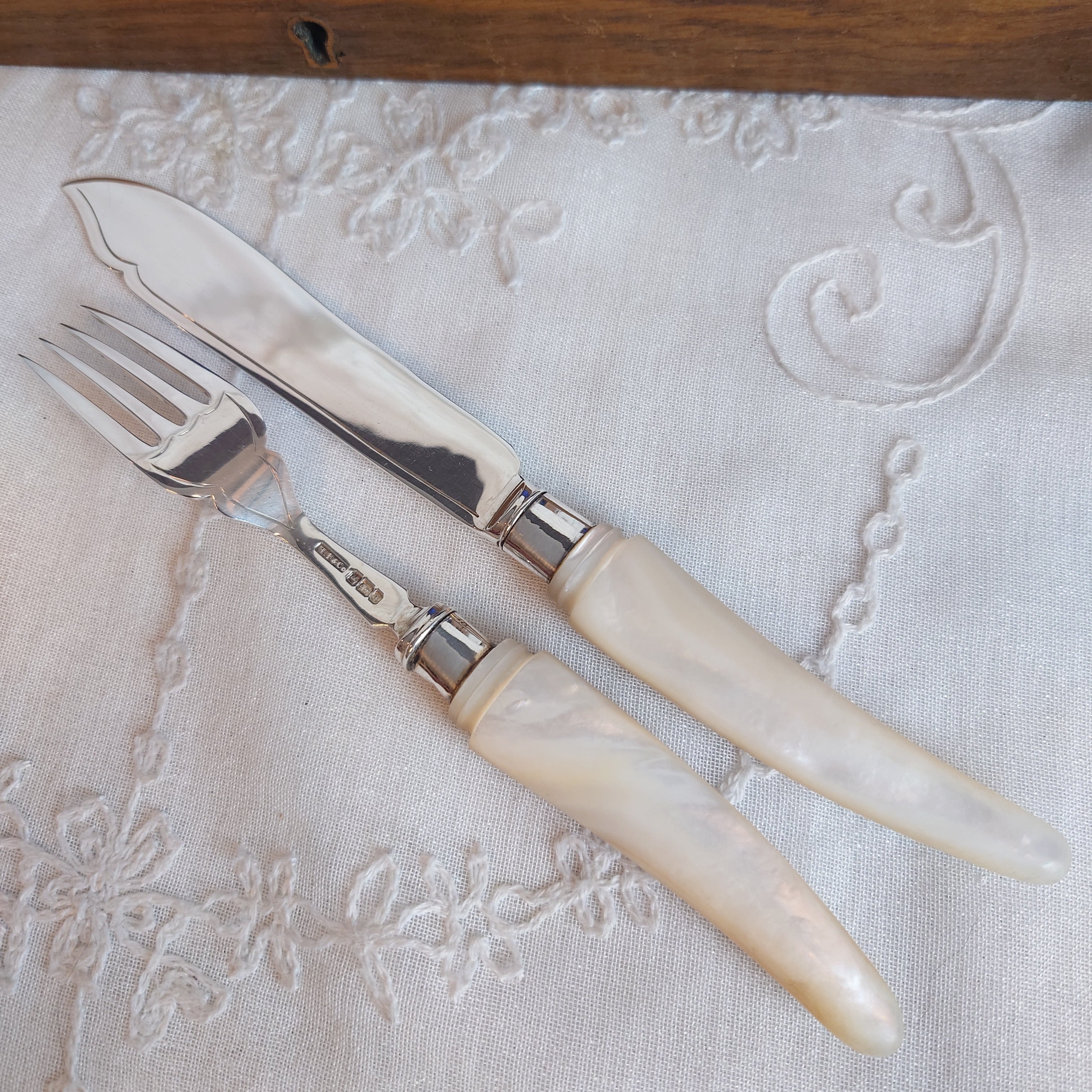 純銀 白蝶貝 カトラリーセット マザーオブパール | アンティーク