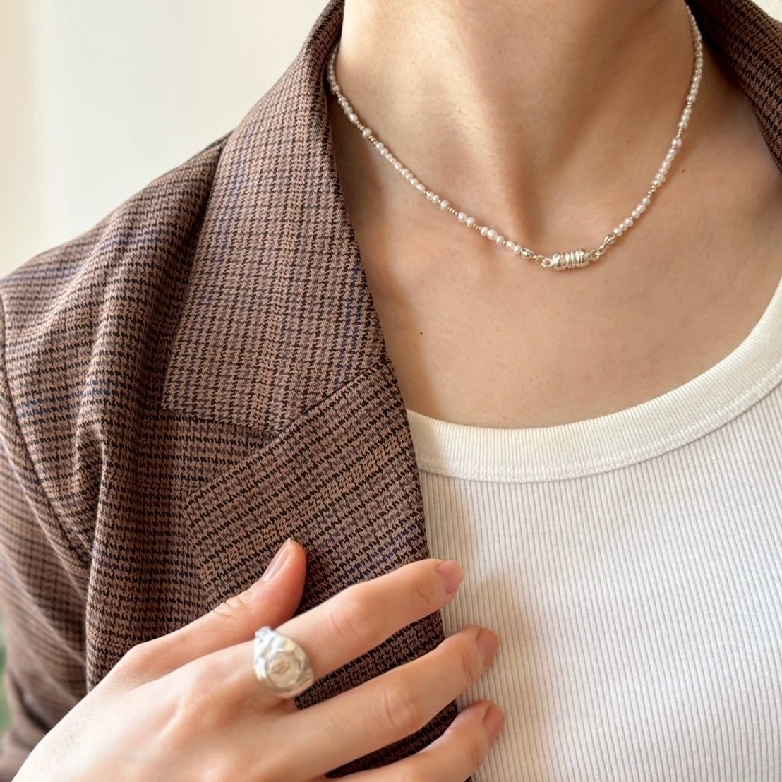 2way］fab pearl necklace（淡水パール カレンシルバー オケージョン