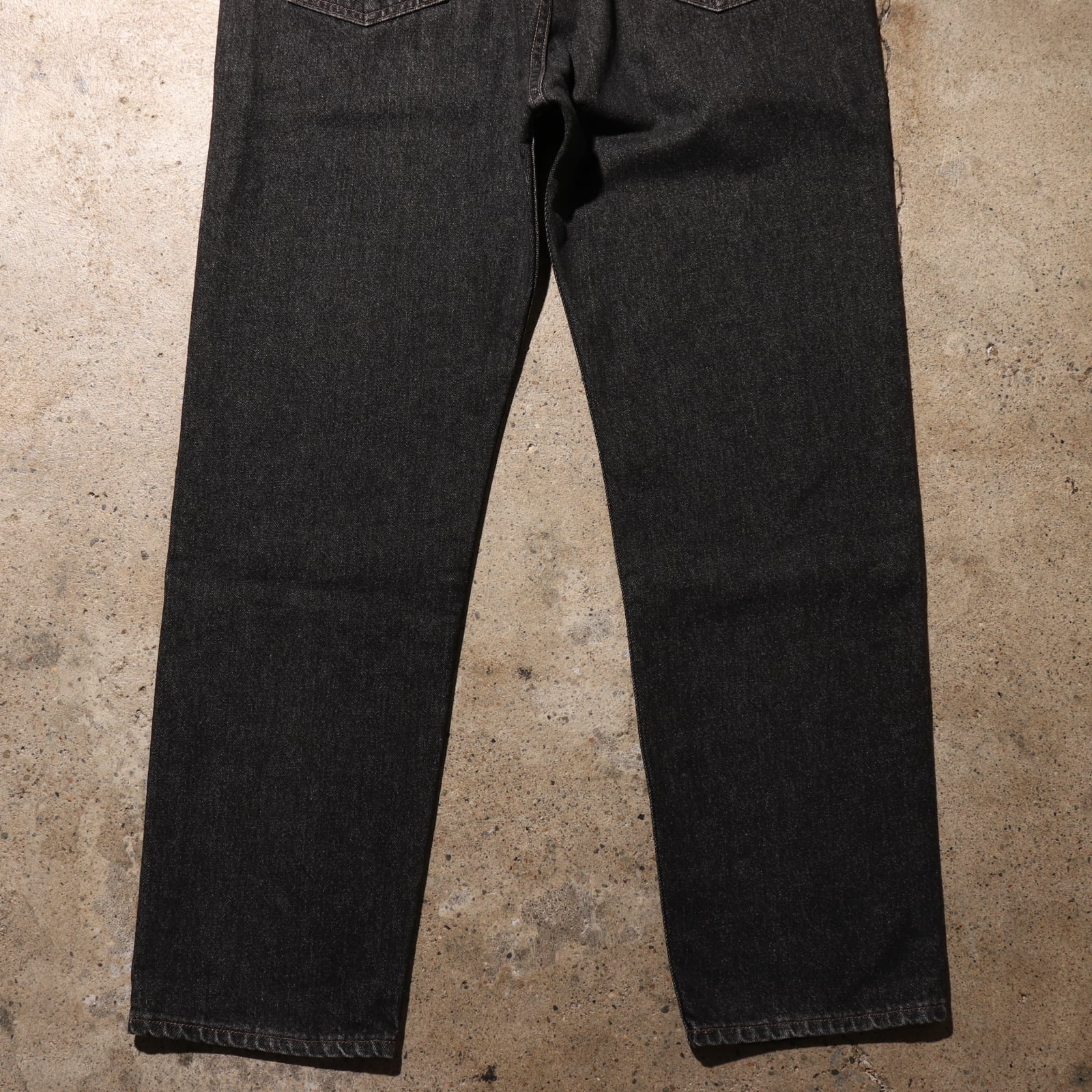 極美品 38×30 Levi's 505 USA 先染め黒 ブラックデニムパンツ オレンジ