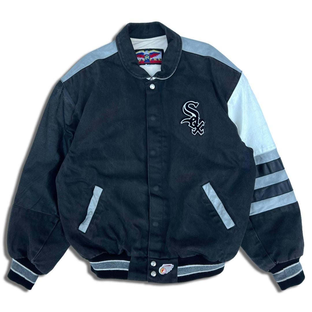 90s USA製 ジェフハミルトン MLB スタジャン L ホワイトソックス Jeff