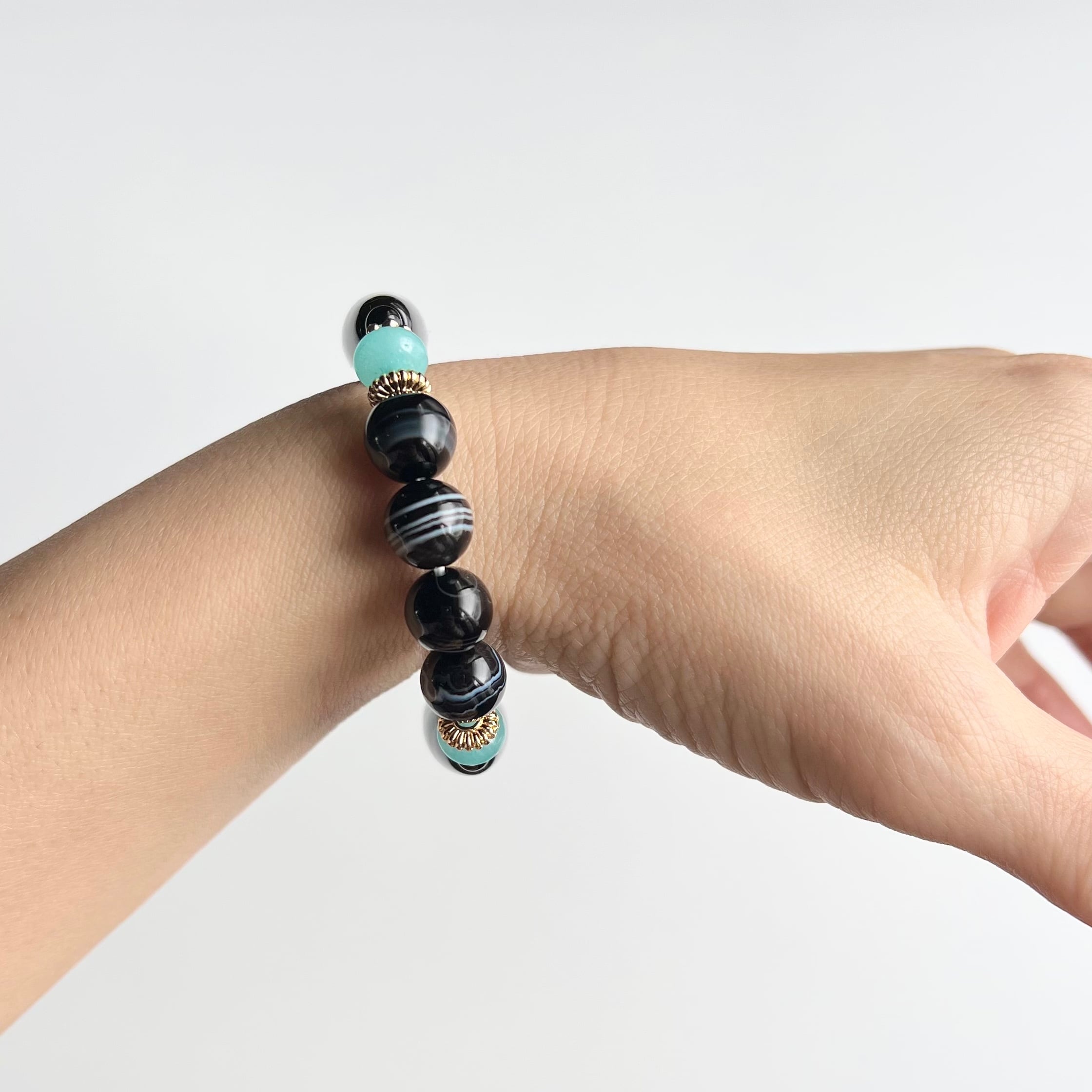 弁財天天珠 白蛇天珠 瑪瑙 天然石 ブレスレット | ほしブレス