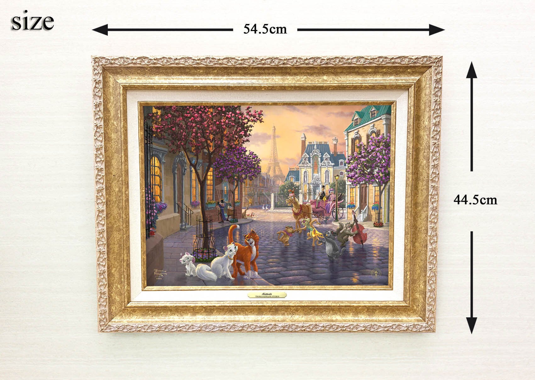 ディズニー絵画「おしゃれキャット」作品証明書 展示用フック付