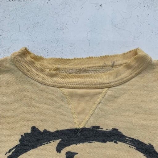 60's KISN GOOD GUY 前V スウェットシャツ 染み込みプリント ラジオ局