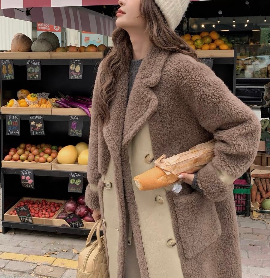 ダブルブレストエコファーロングコート☆ | Fanfan Closet - ファン