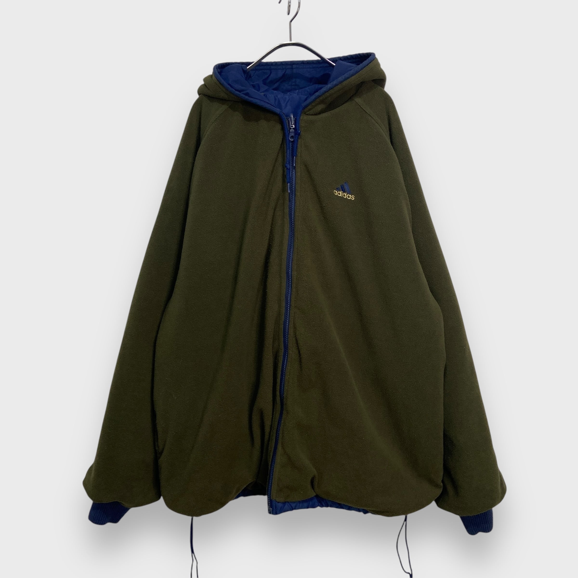 90s adidas アディダス リバーシブルジャケット ナイロン フリースXL