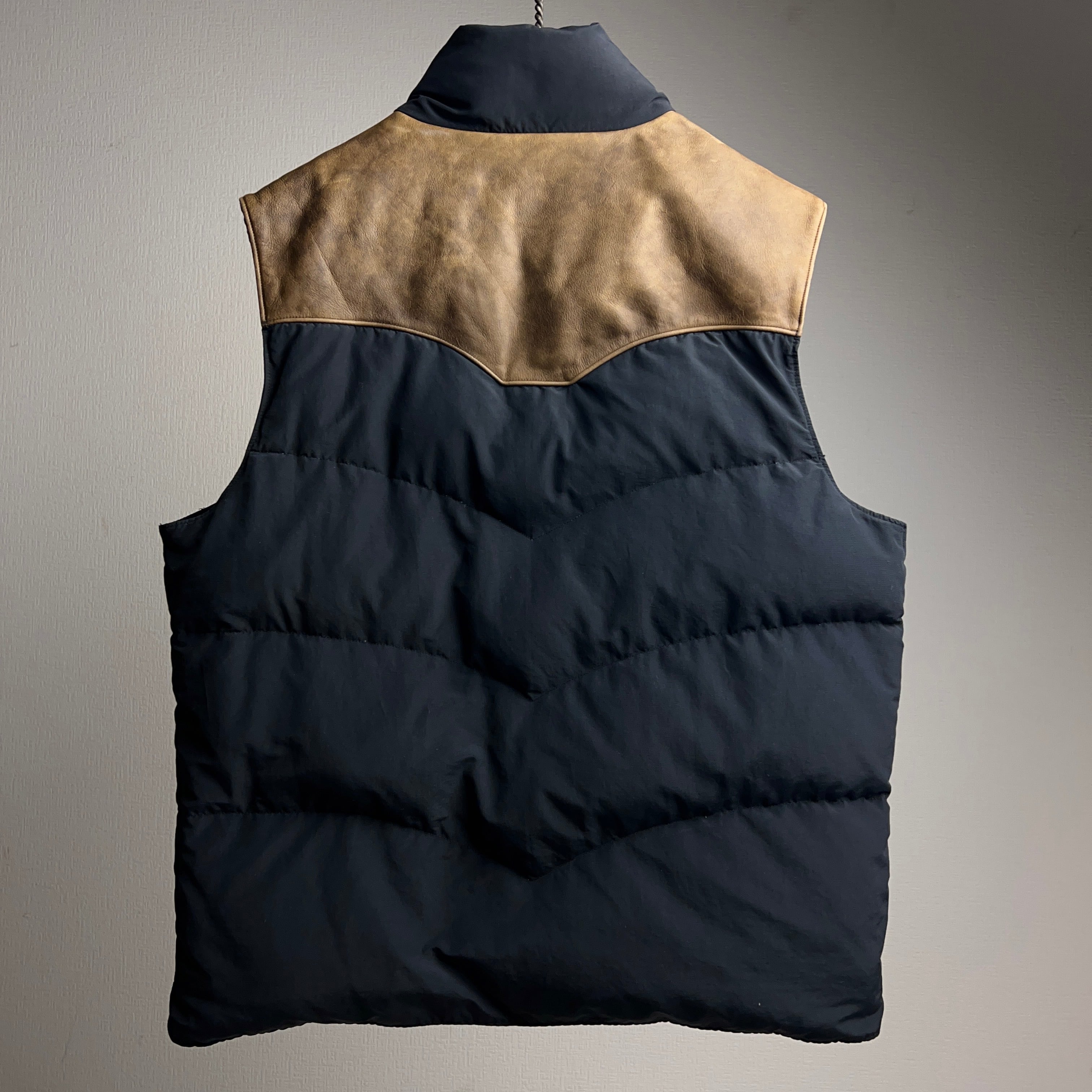Polo by Ralph Lauren” Leather Down Vest SIZE L ポロラルフローレン